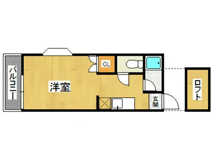 ドール友丘Ⅱ(ワンルーム/2階)の間取り写真