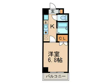 メゾンキムラII(1K/2階)の間取り写真