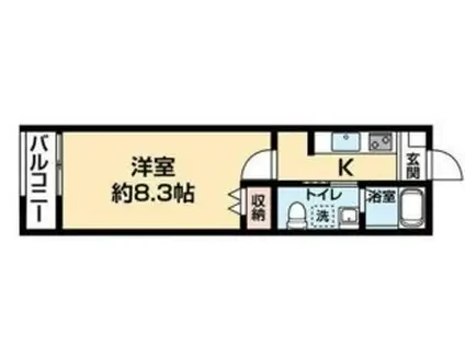 エムクオート与野本町(1K/2階)の間取り写真