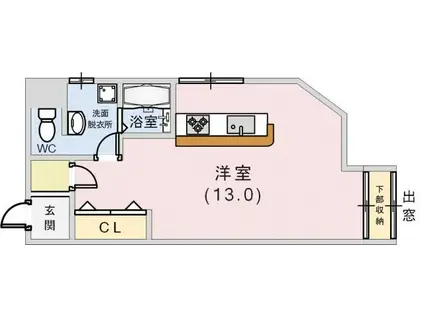 シルフィード花隈(1K/4階)の間取り写真