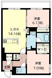 カーサ アルテII(2LDK/1階)の間取り写真