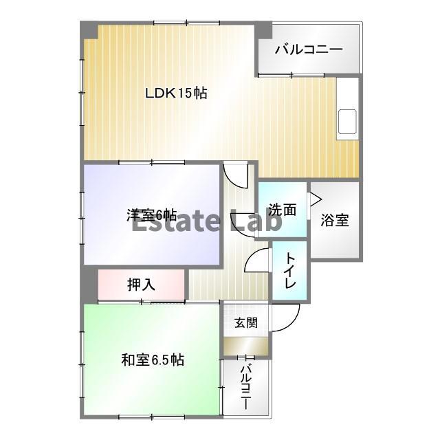 西鈴1番館(2LDK/3階)の間取り写真