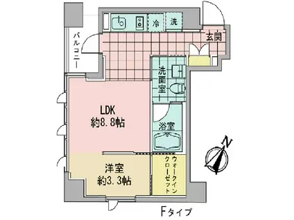 アズ日本橋人形町(1LDK/4階)の間取り写真