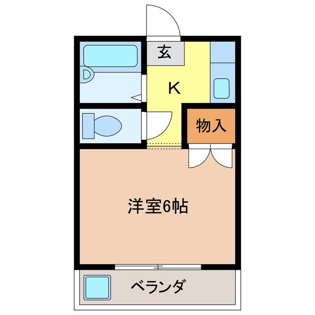 コーポ能勢(1K/2階)の間取り写真