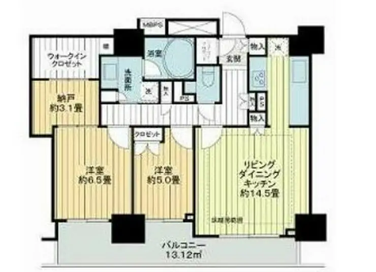 ライオンズ四谷タワーゲート 18階階 間取り