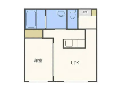 ENCHANT PR19(1LDK/2階)の間取り写真