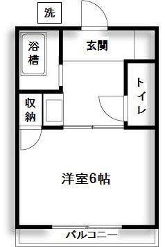 ハイツ加藤(1K/2階)の間取り写真