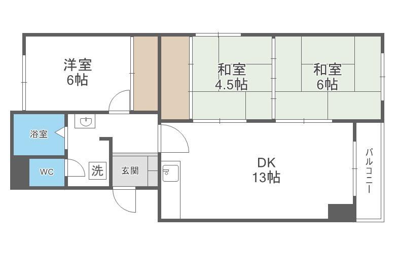 ドミ西野(3LDK/3階)の間取り写真