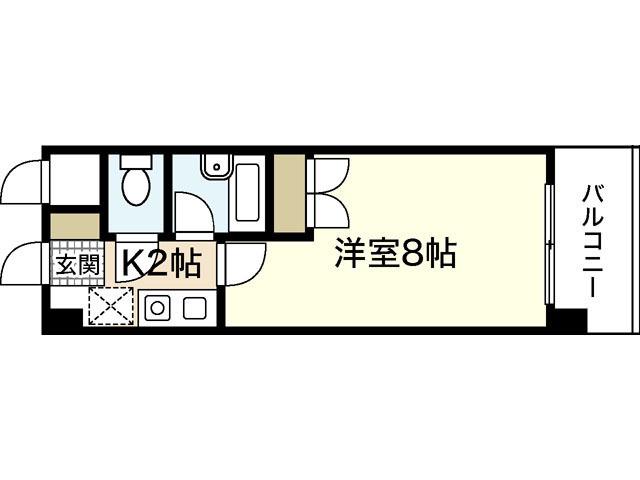 CALM落合(1K/4階)の間取り写真