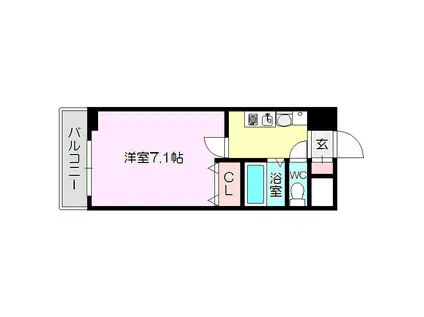 コンセール裕恵(1K/6階)の間取り写真