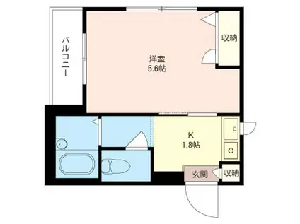 メゾン田園調布東(1K/1階)の間取り写真