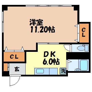 岡部ビル(1DK/3階)の間取り写真