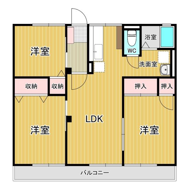CHルモンド(3LDK/2階)の間取り写真