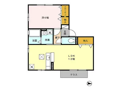 プロミスト・ランド(1LDK/1階)の間取り写真