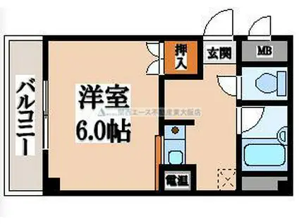 エールハウス(1K/3階)の間取り写真