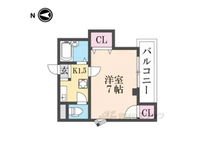 イーストレジデンス長田(1K/3階)の間取り写真