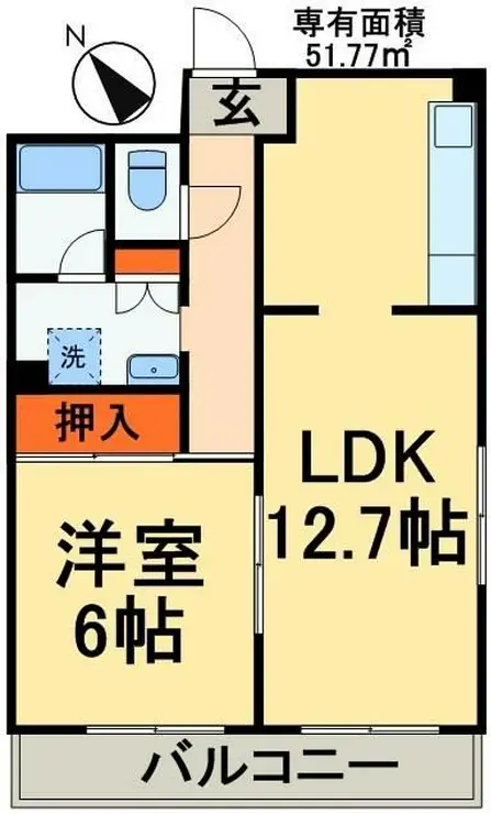 稲毛東ハイツ 3階階 間取り