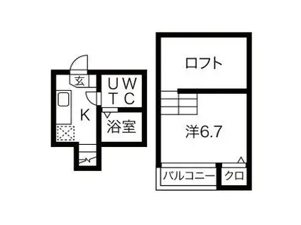 アストリア名駅(1K/1階)の間取り写真