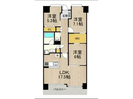 フロンティアタワー難波イースト(3LDK/12階)の間取り写真