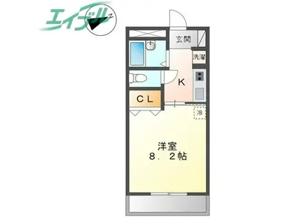 リヴィエールSHIZU(1K/1階)の間取り写真