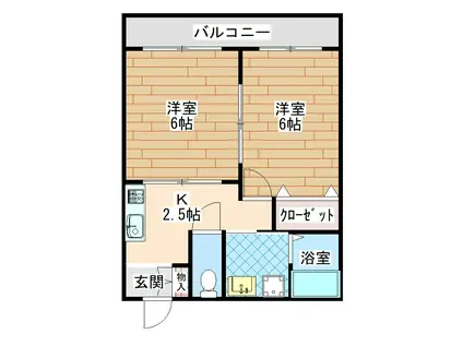 トレゾールビル(2K/3階)の間取り写真