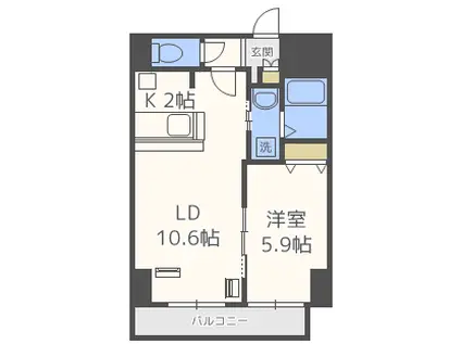 サンコート本郷通ガーデンヒルズ(1LDK/7階)の間取り写真