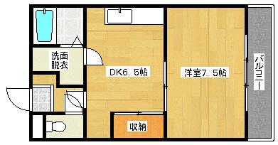 青木ビル(1DK/3階)の間取り写真