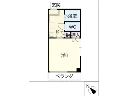 JMオオダカ(1K/2階)の間取り写真