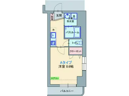 カナル・フィー(1K/7階)の間取り写真