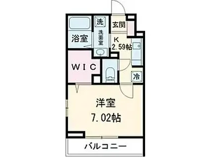 ボナール(1K/2階)の間取り写真