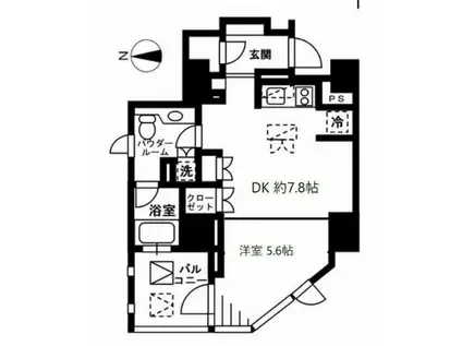 プライムアーバン四谷外苑東(1LDK/2階)の間取り写真