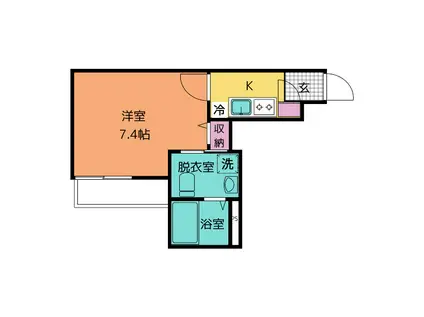 グランジュテ追浜パークテラス(1K/1階)の間取り写真