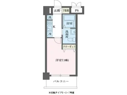 LASANTE立川(1K/4階)の間取り写真