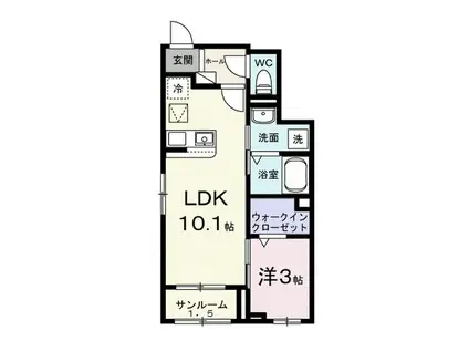 リーベ佐久CURRENT I(1LDK/1階)の間取り写真