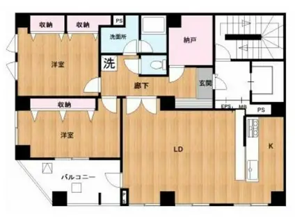 プレイスカサレリア(2SLDK/6階)の間取り写真