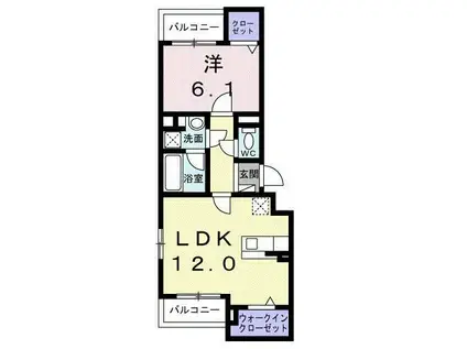CREVANCE亀戸ノース(1LDK/2階)の間取り写真