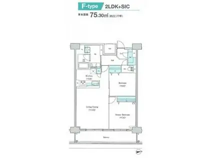 ロイジェント日吉II(2LDK/11階)の間取り写真