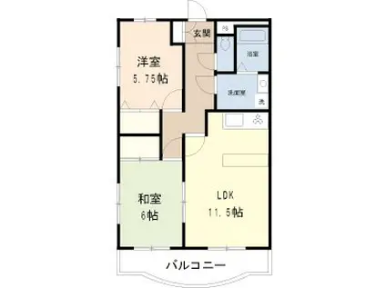 エルグラン(2LDK/3階)の間取り写真