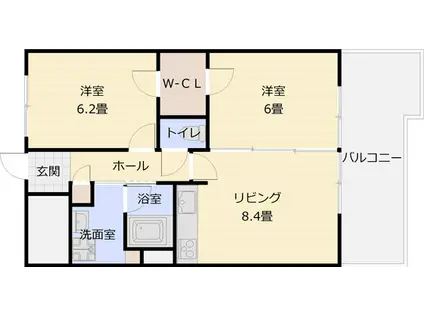 アリエス(2LDK/5階)の間取り写真