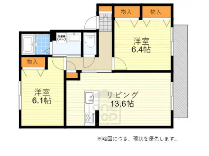 パルケアミスタ2(2LDK/1階)の間取り写真
