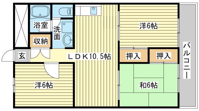 メゾンM(3LDK/3階)の間取り写真