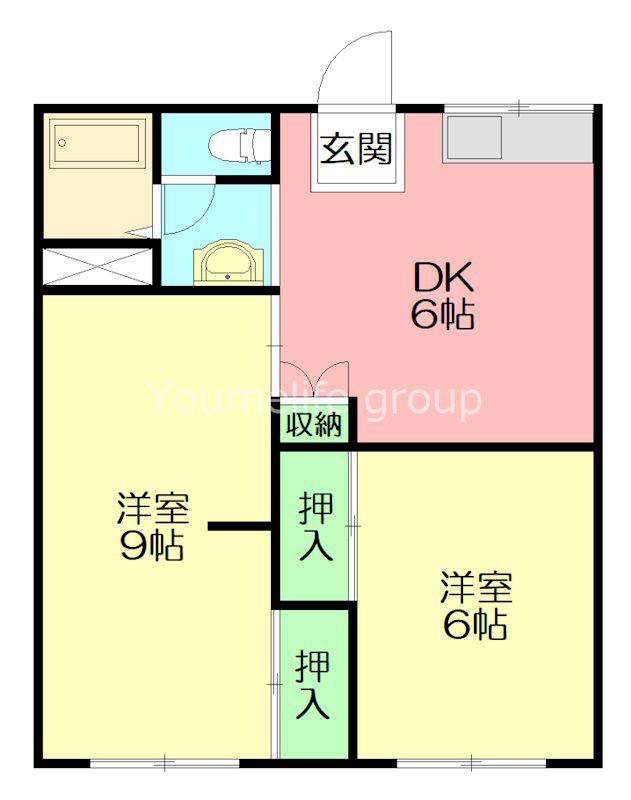 山室ハイツA(2DK/1階)の間取り写真