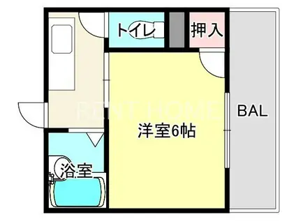 ミツワハイツII(1K/2階)の間取り写真