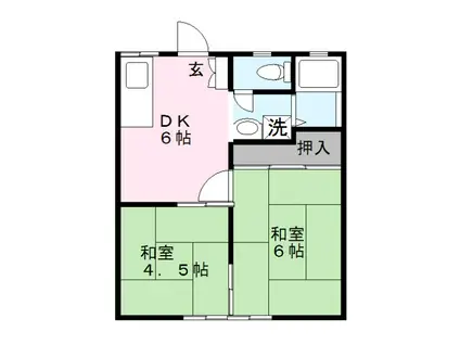 アビタシオン安芸(2DK/1階)の間取り写真