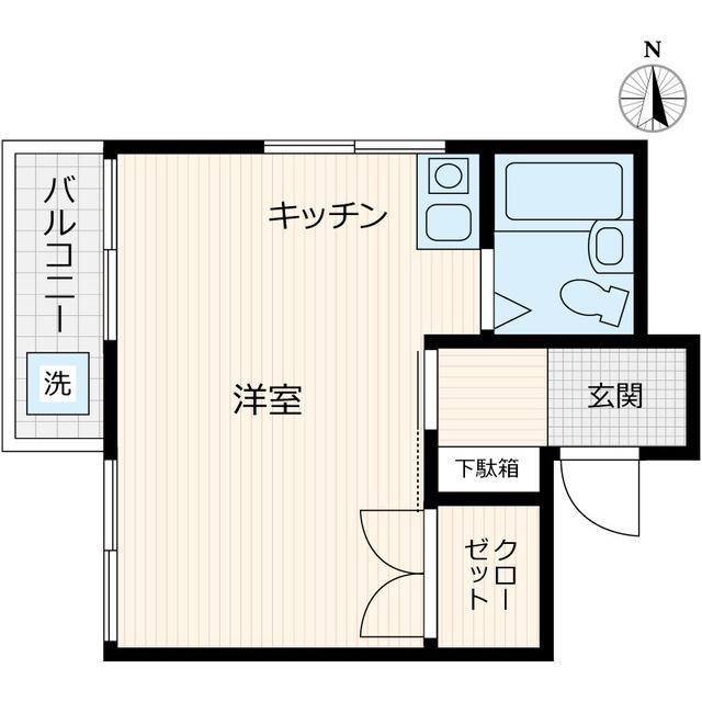 サヅカハイツ(ワンルーム/2階)の間取り写真