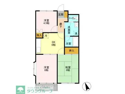 ブルーパレス(3DK/1階)の間取り写真