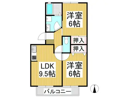 グレースクラリス(2LDK/3階)の間取り写真