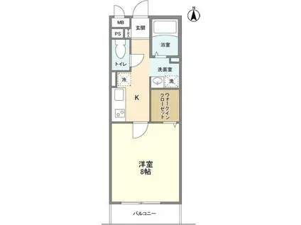 エコステージ王子神谷(1K/1階)の間取り写真