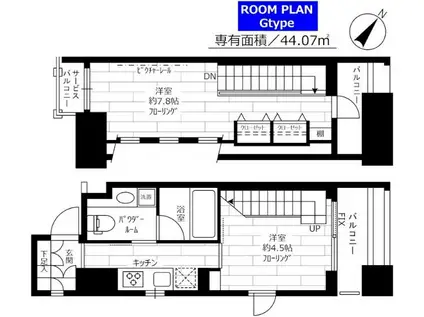 ステージグランデ新川(2K/12階)の間取り写真