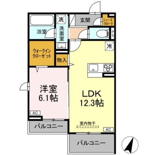 ESPELIA・K(1LDK/2階)の間取り写真